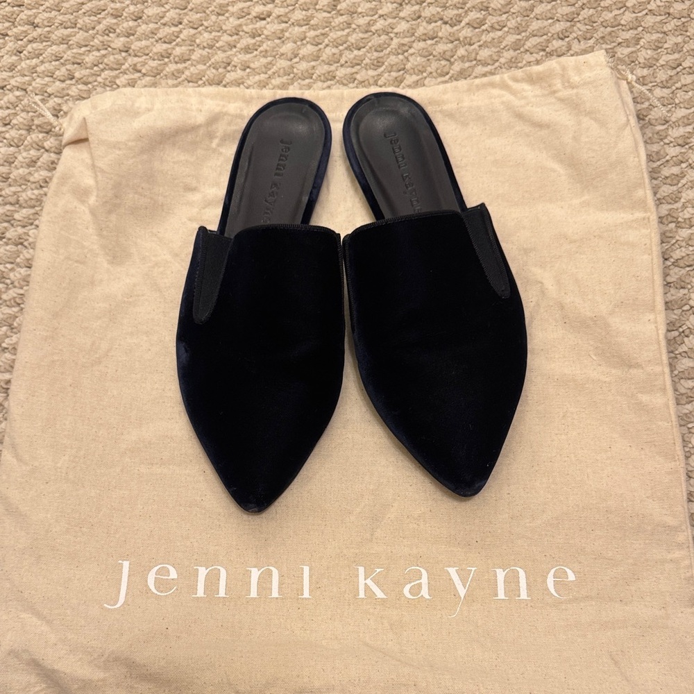 Jenni Kayne Elegant Navy Velvet Mules